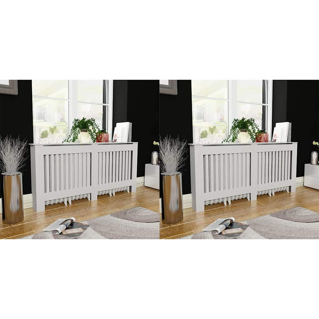 2 db fehér szerelt fa radiátorburkolat 172 cm