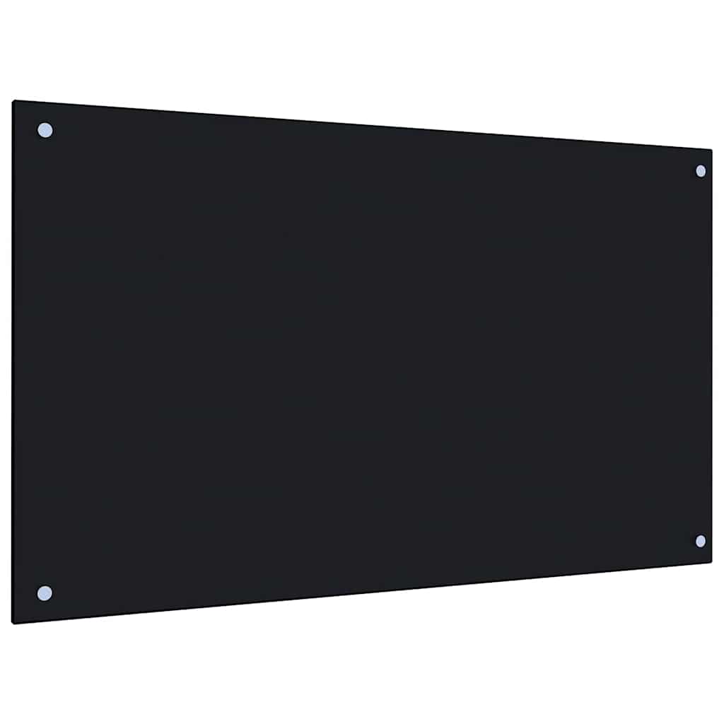 Fekete edzett üveg konyhai falburkoló 100 x 60 cm 5