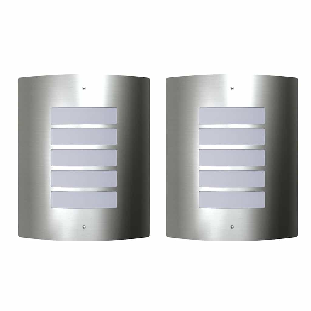 2 Rozsdamentes Acél Vízálló Fali Lámpatestek 60W