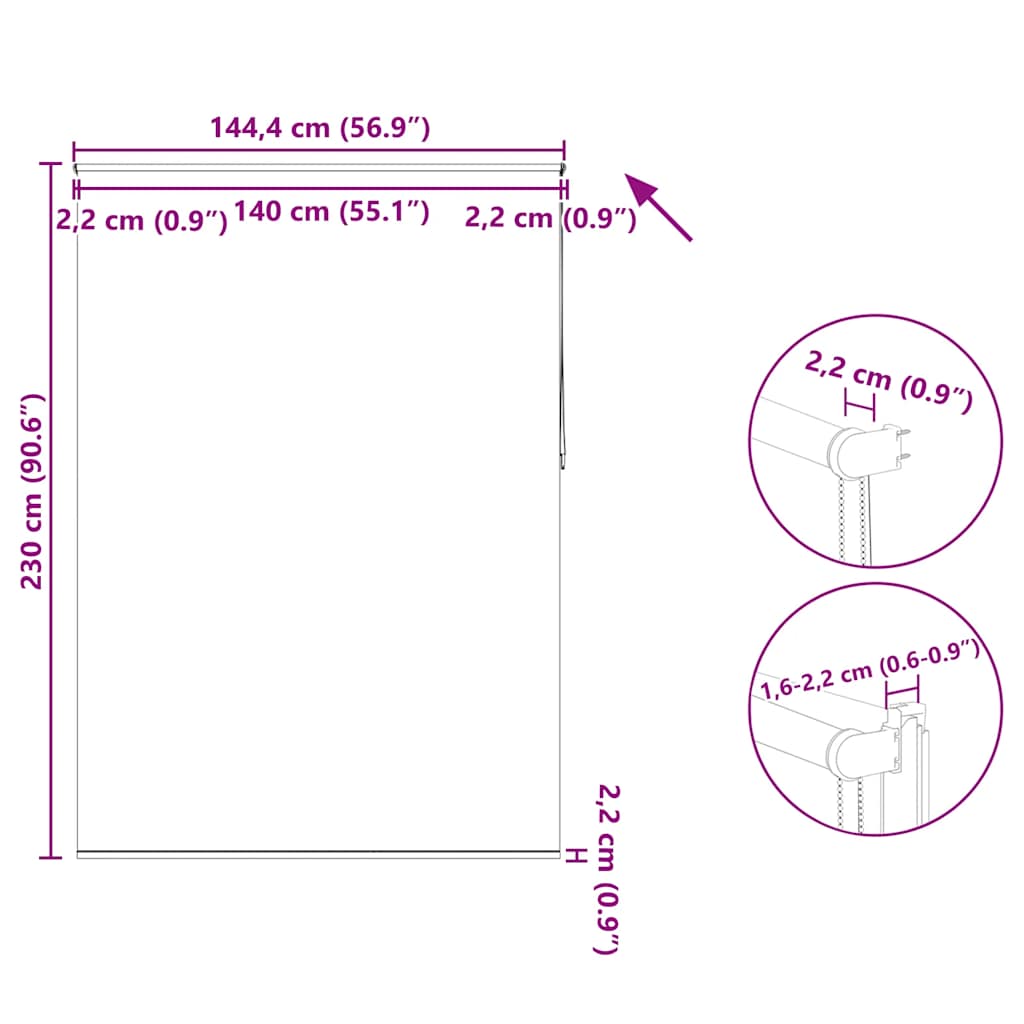 Sötétítő roló 144,4 x 230 cm, szövetszélesség 140 cm, szürke 18