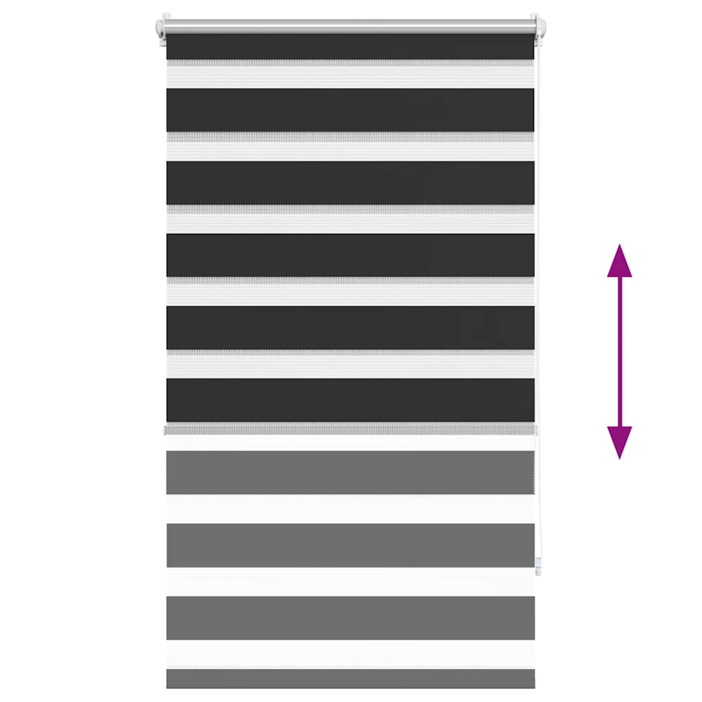 Fekete zebra roló 70,9 x 120 cm szövet szélesség 66,7 cm 5