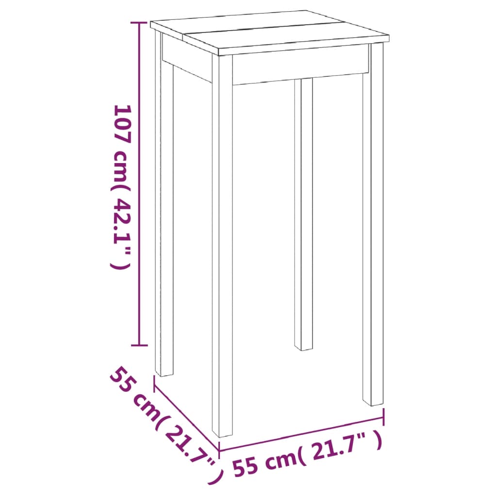 Fekete MDF bárasztal 55 x 55 x 107 cm 5
