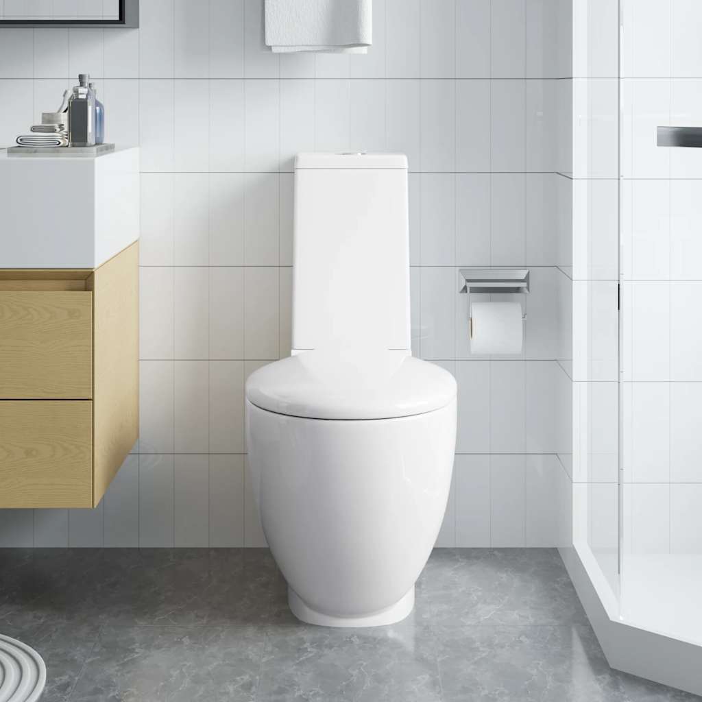 Fehér kerámia WC öblítőrendszerrel 3