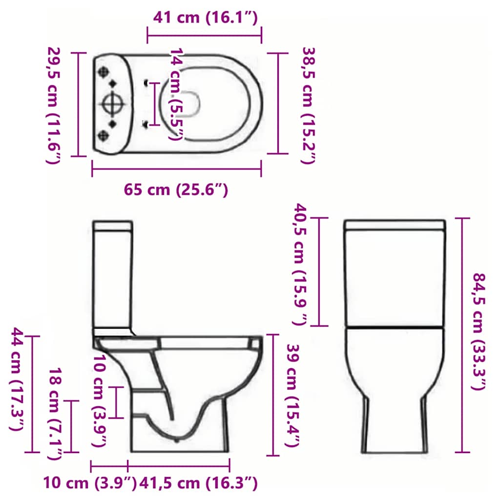 Fehér kerámia WC öblítőrendszerrel 10