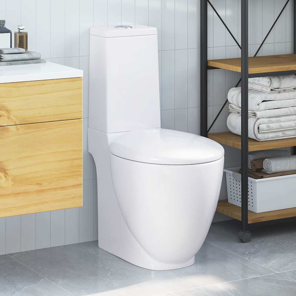Fehér kerámia WC öblítőrendszerrel