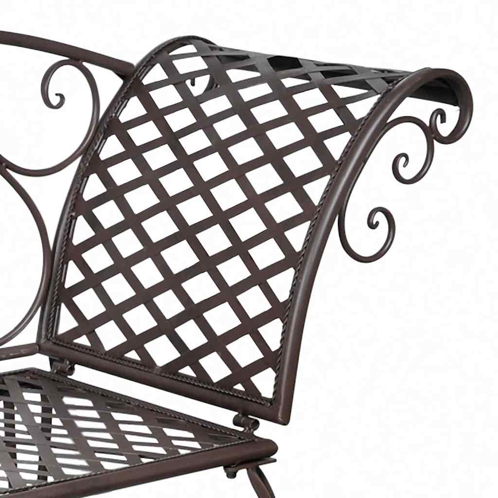 Barna antik acél kerti pad 128 cm 4