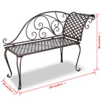 Barna antik acél kerti pad 128 cm 5