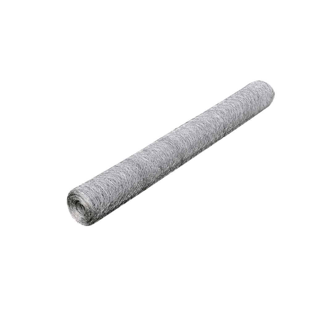 Ezüst horganyzott acél csirkeháló drótkerítés 25 x 0,75 m 2