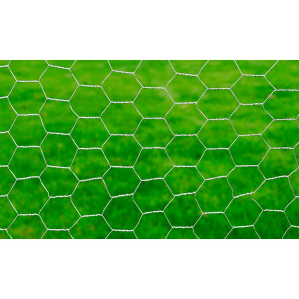 Ezüst horganyzott acél csirkeháló drótkerítés 25 x 0,75 m 3