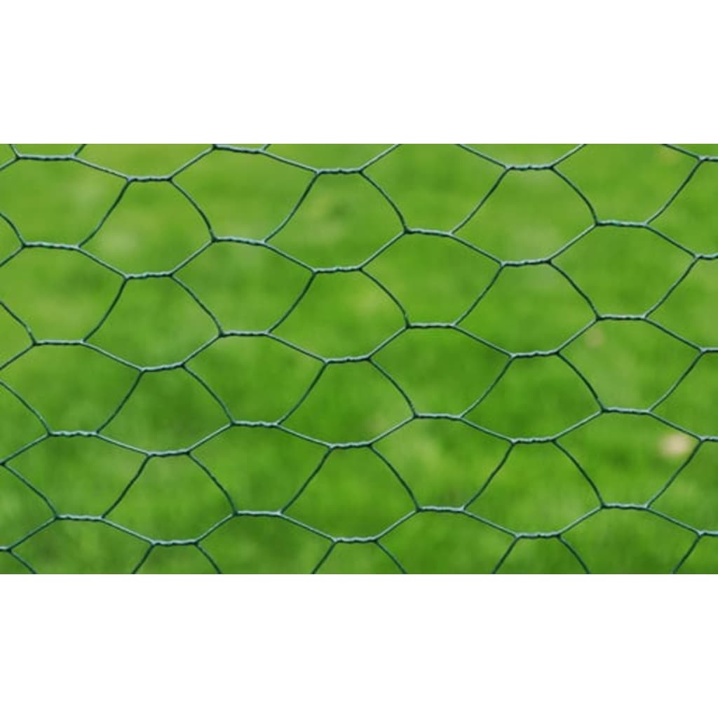 Zöld PVC-bevonatú csirkeháló drótkerítés 25 x 0,5 m 3
