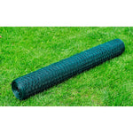 Zöld PVC-bevonatú csirkeháló drótkerítés 25 x 0,5 m