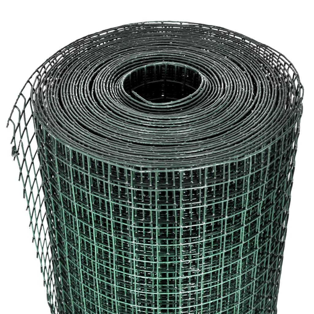 Zöld horganyzott csirkeháló drótkerítés PVC bevonattal 25 x 1 m 3