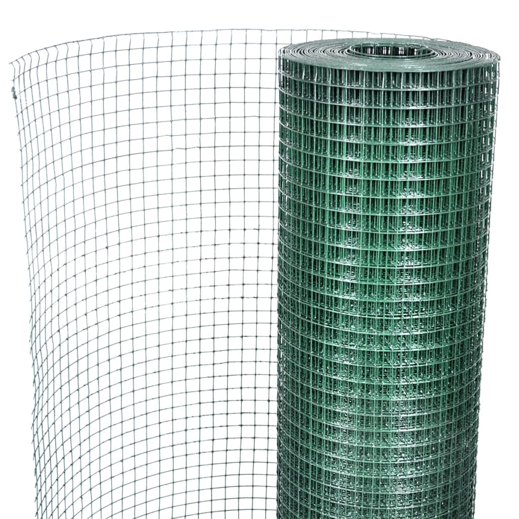 Zöld horganyzott csirkeháló drótkerítés PVC bevonattal 25 x 1 m 4