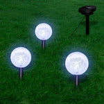 3 db LED kerti gömblámpa cövekkel és napelemmel