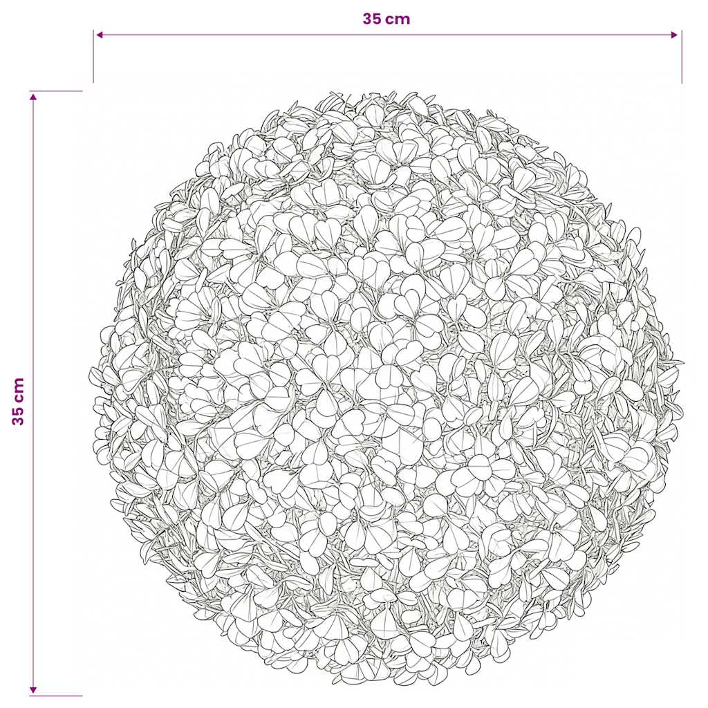 2 db gömb alakú műpuszpáng 35 cm 4