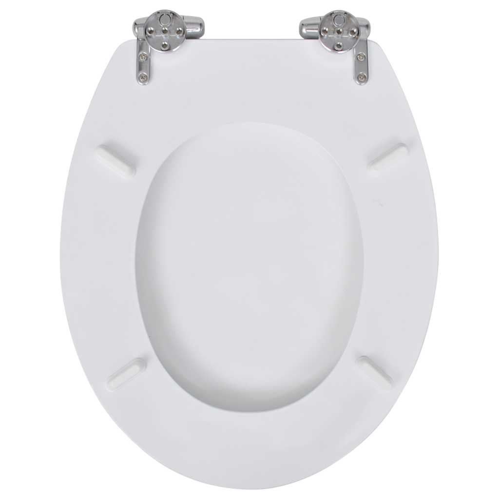 Lassan csukódó egyszerű tervezésű fehér MDF WC-ülőke 5