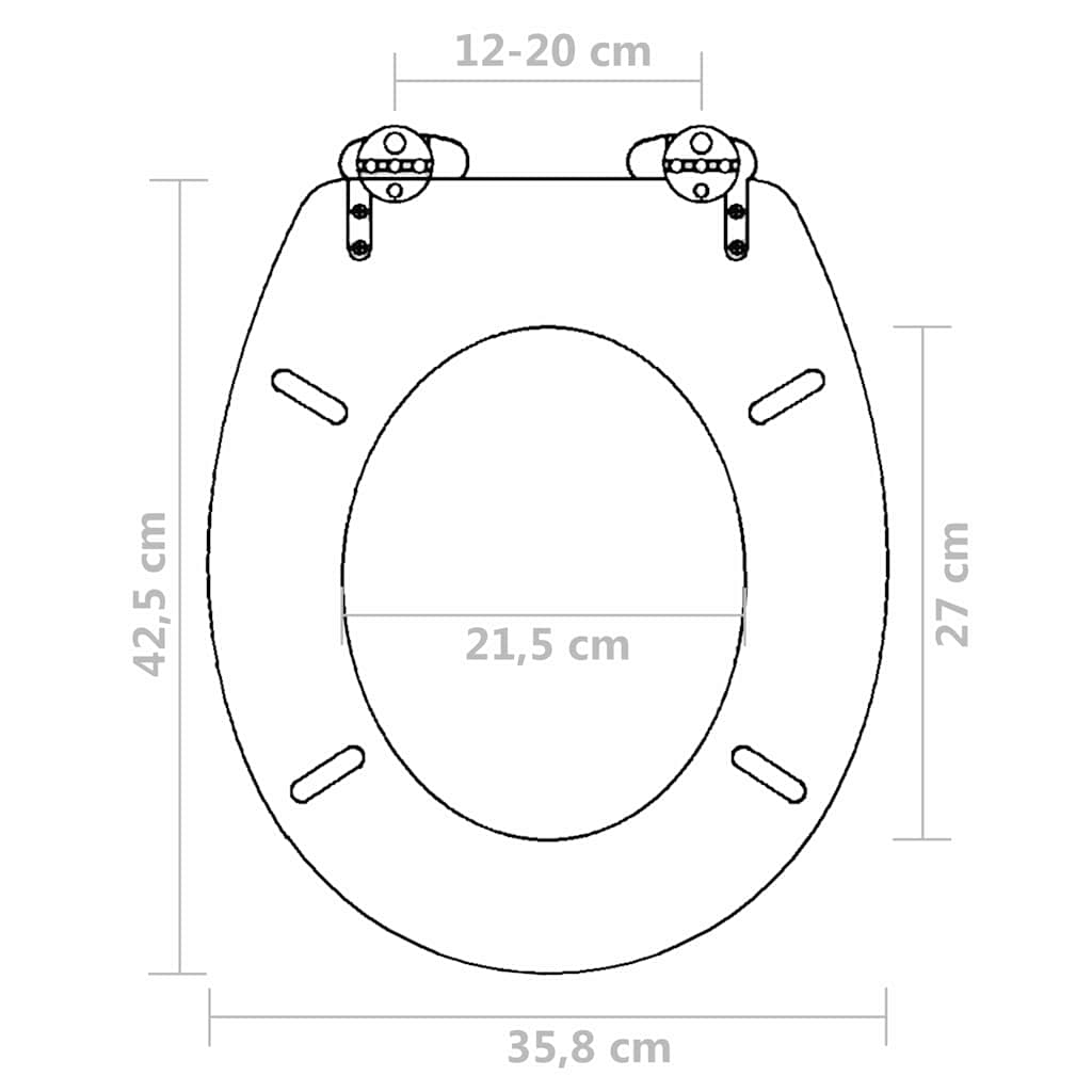 Lassan csukódó egyszerű tervezésű fehér MDF WC-ülőke 9