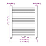 Fürdőszobai egyenes törölközőradiátor központi fűtéssel 500 x 764 mm 8