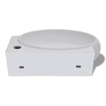 Fehér kerámia fürdőszoba mosdókagyló csaptelep-nyílással és túlfolyó 6