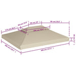 Bézs csere pavilon ponyvatető 310 g / m² 3 x 4 m 6