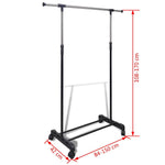 Ruházat Állvány 4 Vállfa Állítható 1 Függő Sín Görgők 8