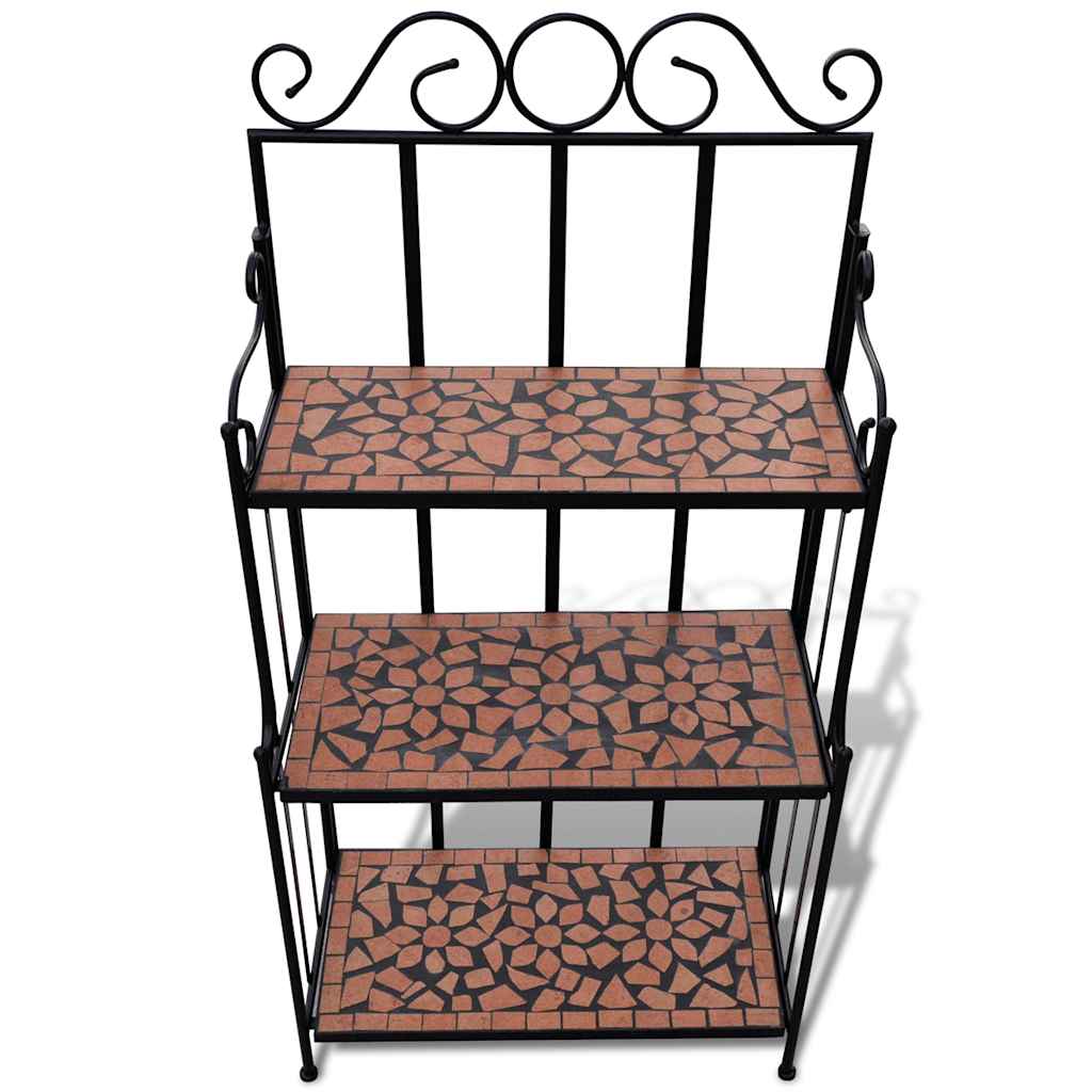 Terrakotta mozaikmintás növénytartó állvány 2