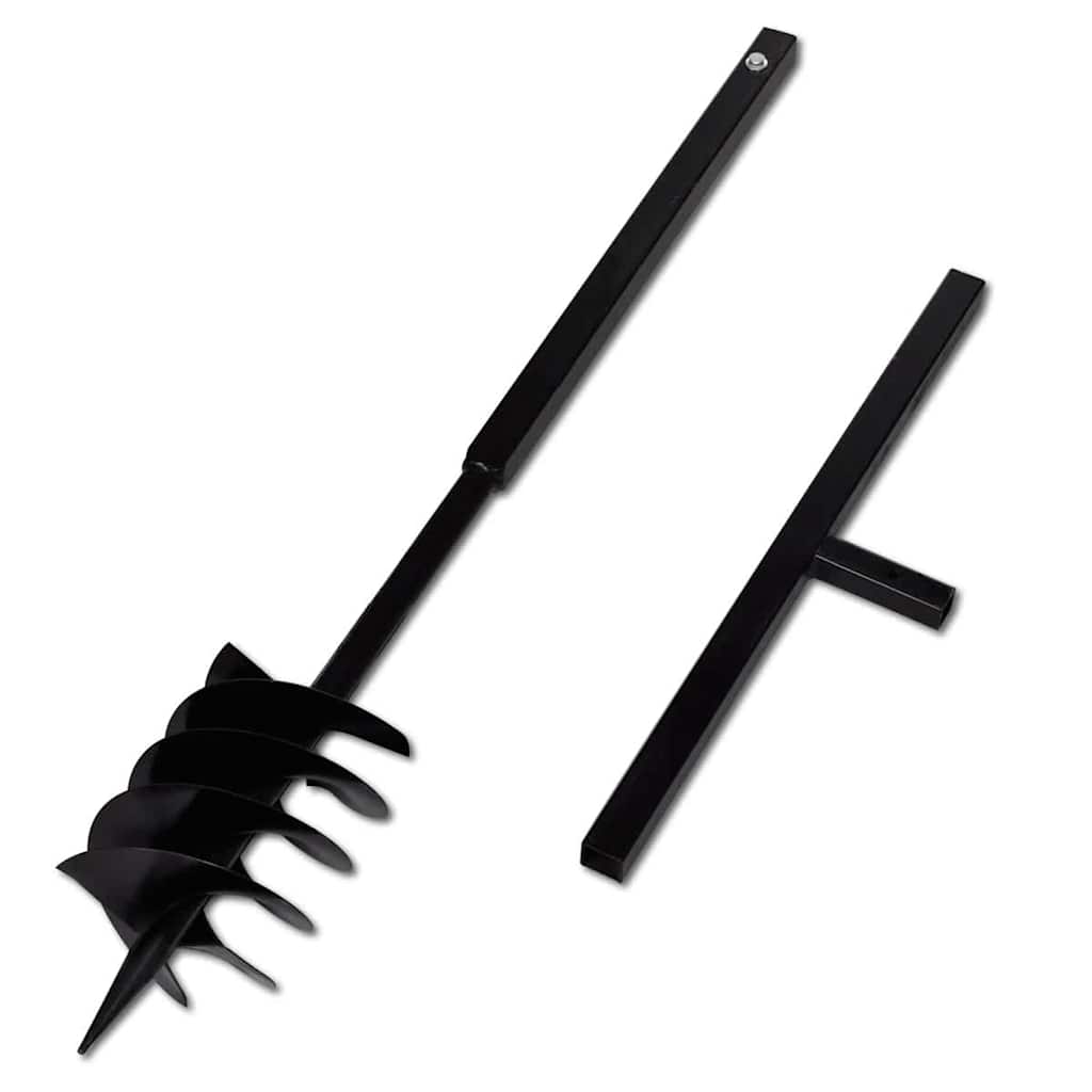 Kézi Föld Fúró Auger Bit 180mm Három Spirállal Fekete Acél 3