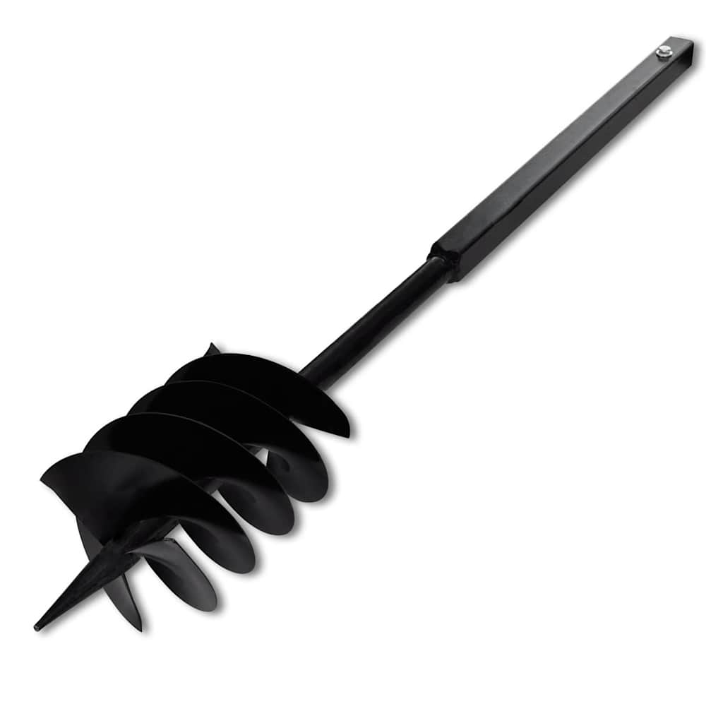 Kézi Föld Fúró Auger Bit 180mm Három Spirállal Fekete Acél 4