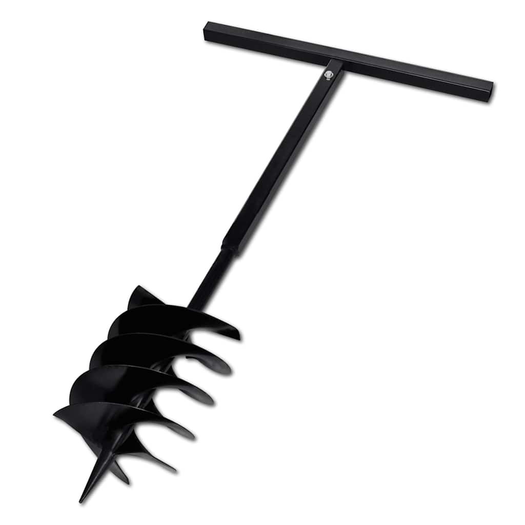 Kézi Föld Fúró Auger Bit 200 mm Három Csigával Fekete Acél