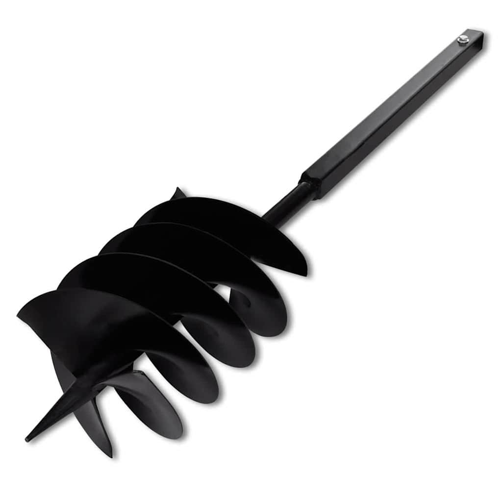 Kézi Föld Fúró Auger Bit 200 mm Három Csigával Fekete Acél 4