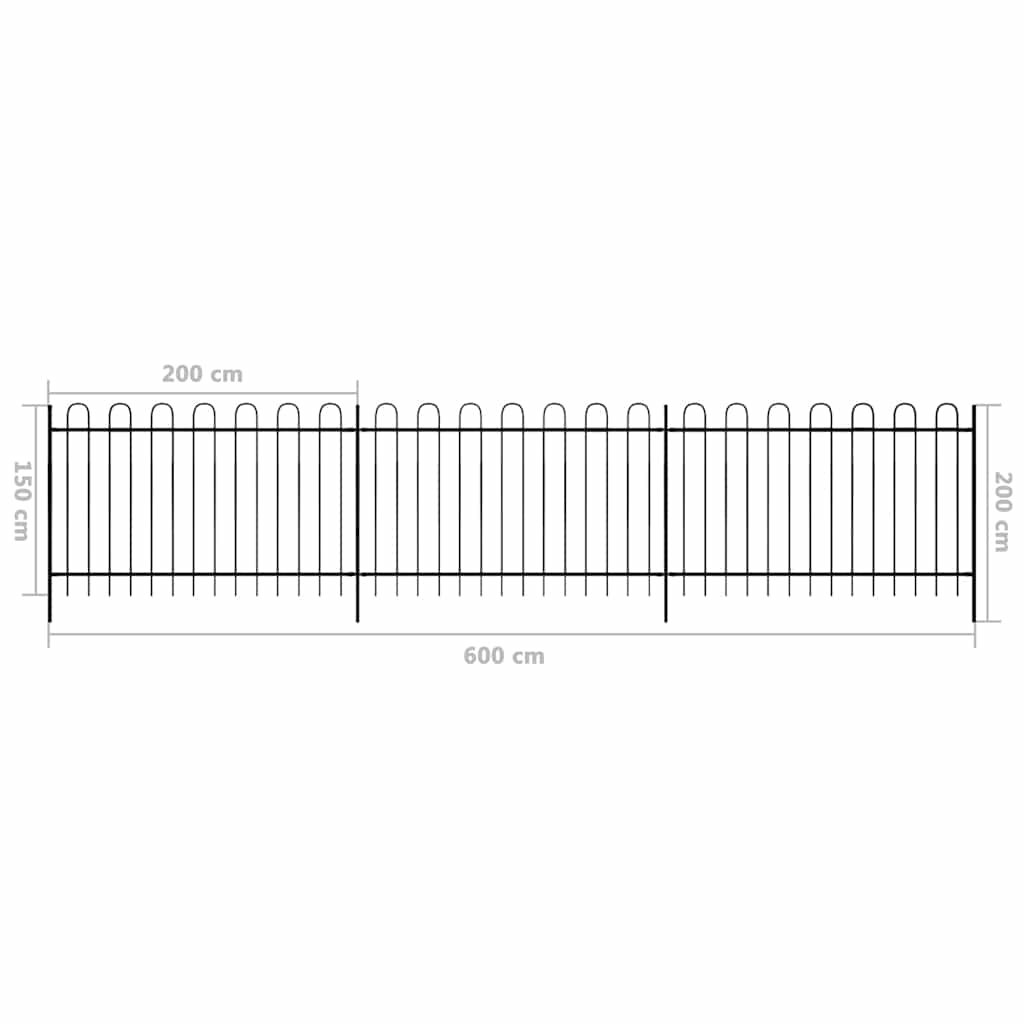 vidaXL Kerítés 600 x 150 cm Porszórt acél (6)