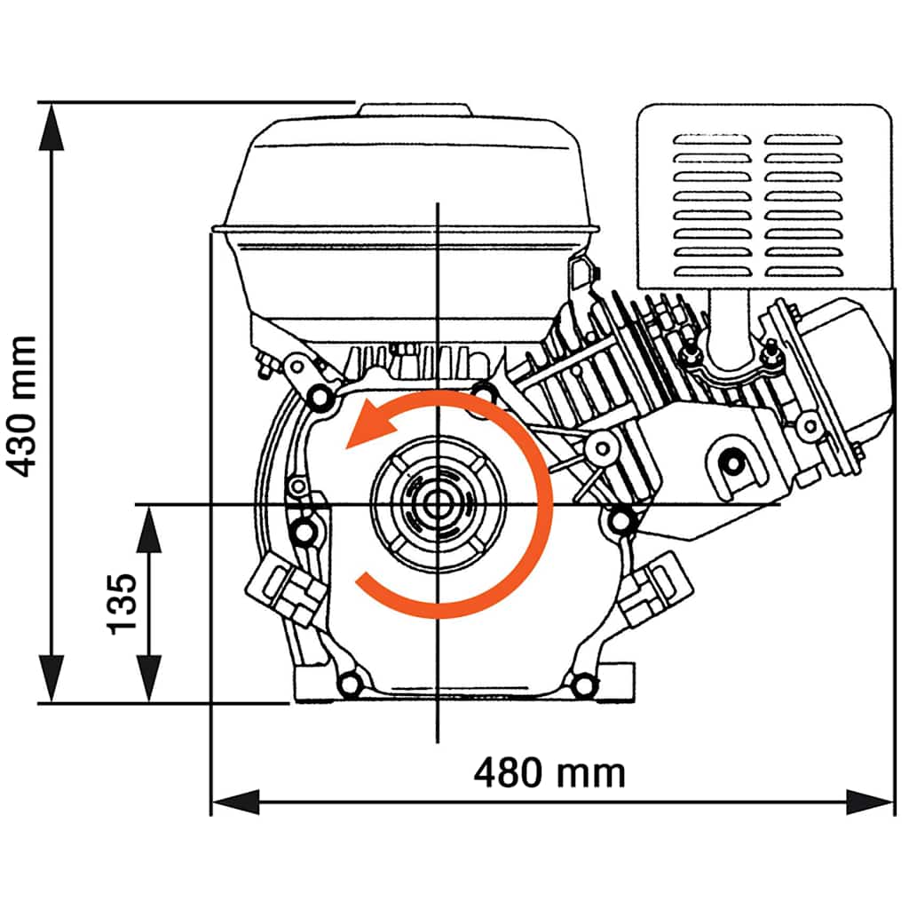 Fekete benzinmotor 15 LE 11 kW 6