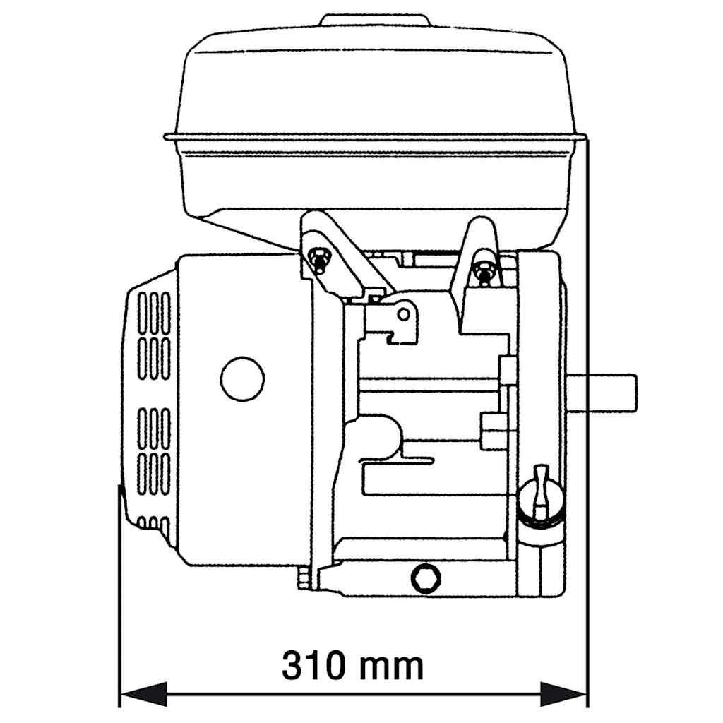 Fekete benzinmotor 15 LE 11 kW 7