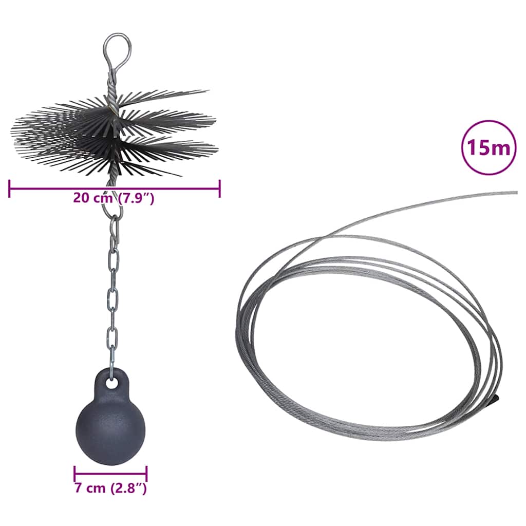 Kerek Kémény Tisztító Kefe Átm. 20 cm 8