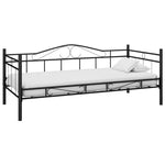 Fekete fém kanapéágy matraccal 90 x 200 cm 11