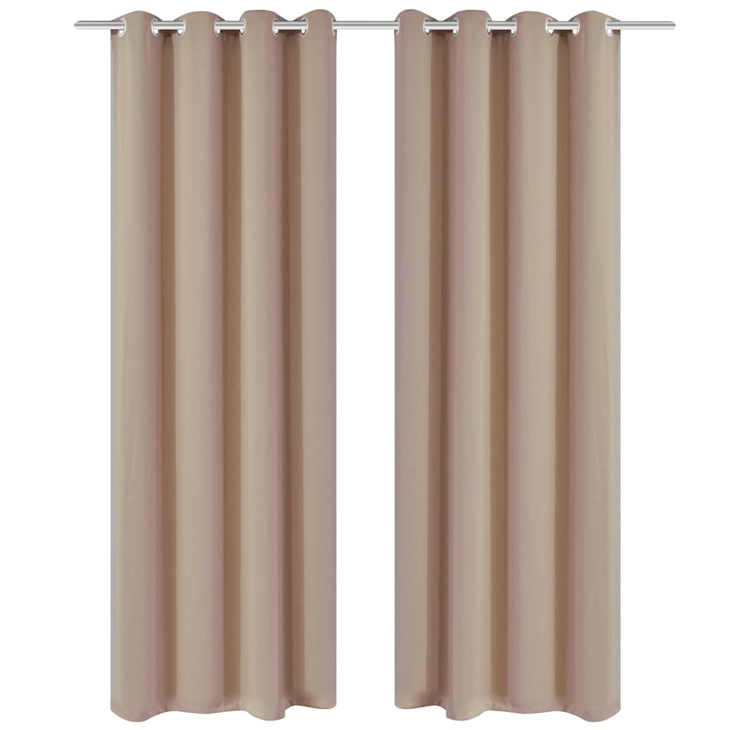 2 db krémszínű sötétítőfüggöny fémkarikákkal 135 x 245 cm