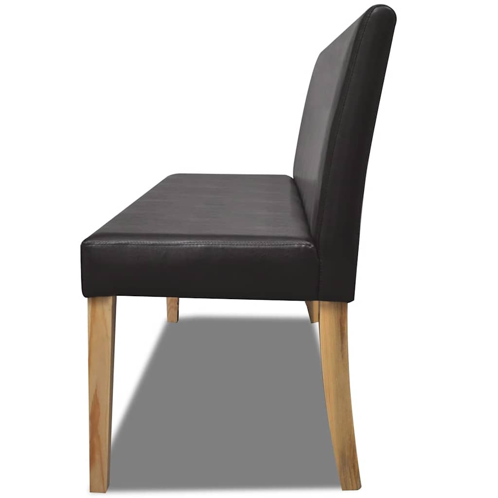 Sötétbarna műbőr pad 139,5 cm 4