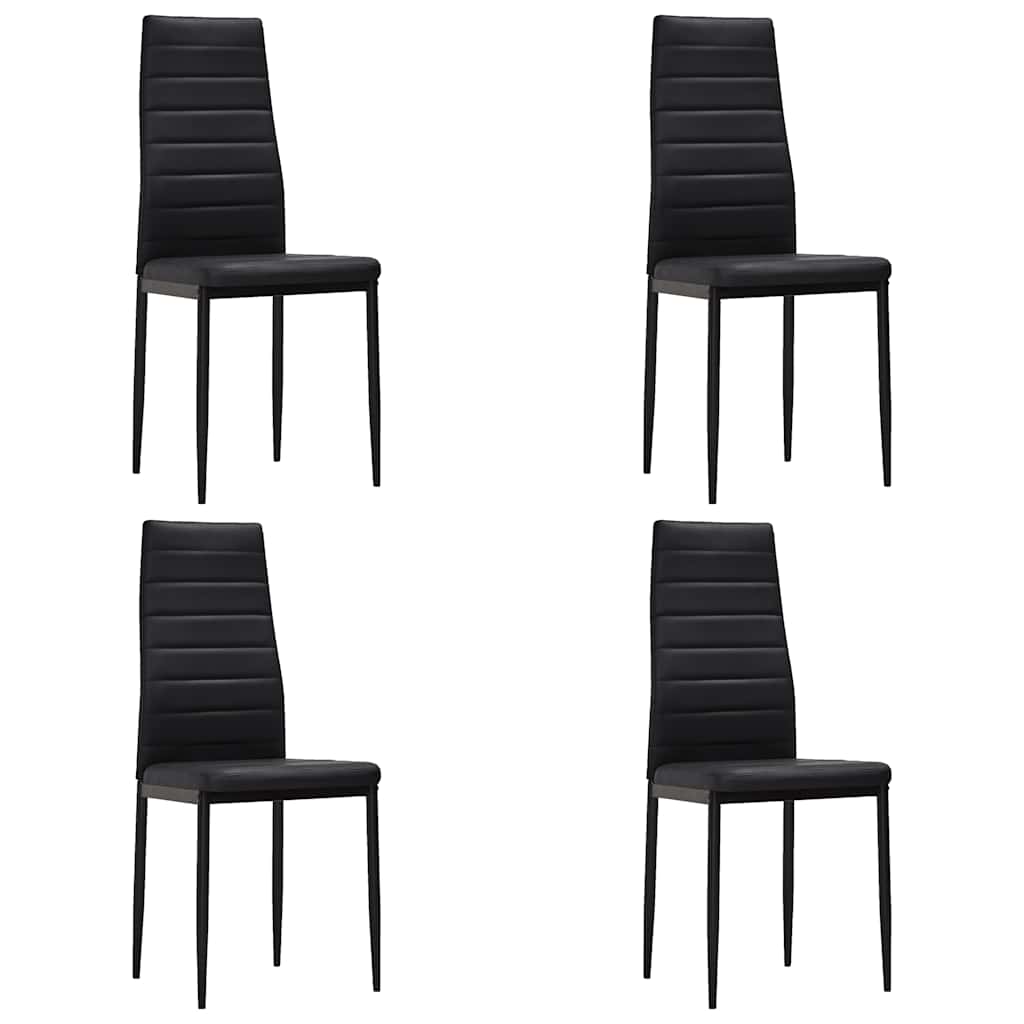 4 db fekete műbőr étkezőszék 2
