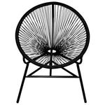 Fekete polyrattan kerti kagylószék 2