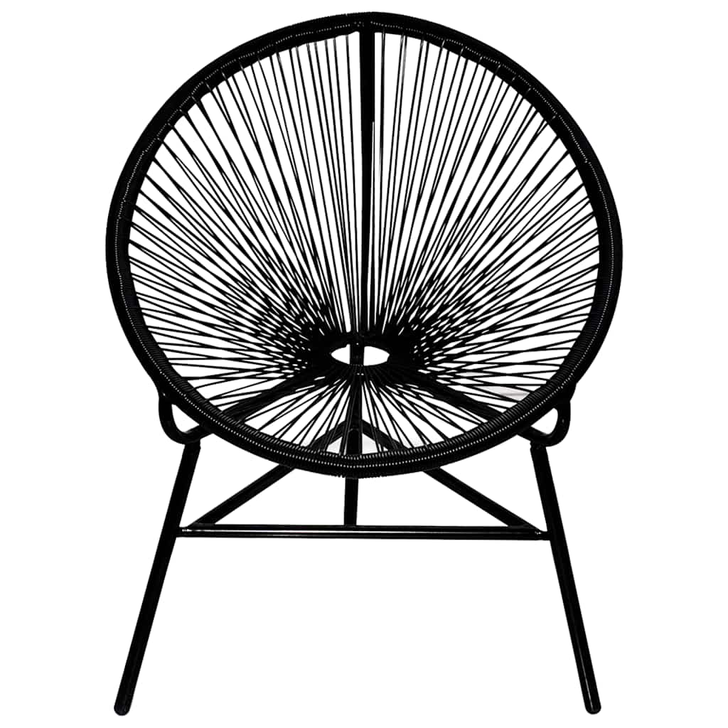 Fekete polyrattan kerti kagylószék 2
