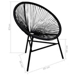 Fekete polyrattan kerti kagylószék 4