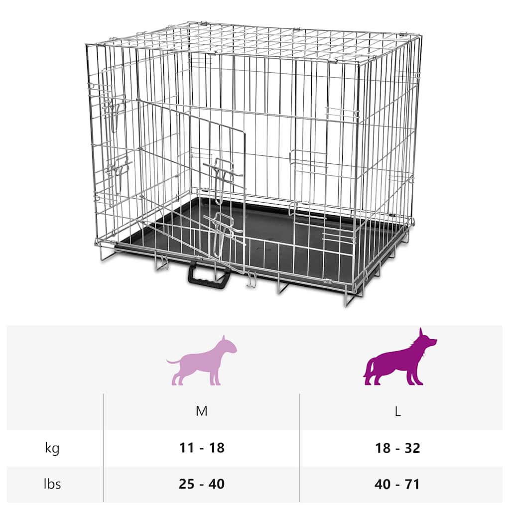 Összecsukható fém kutyaketrec L 6