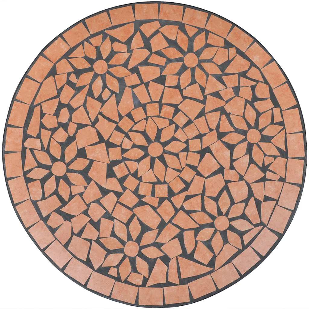 Terrakotta mozaik bisztró asztal 60 cm 3