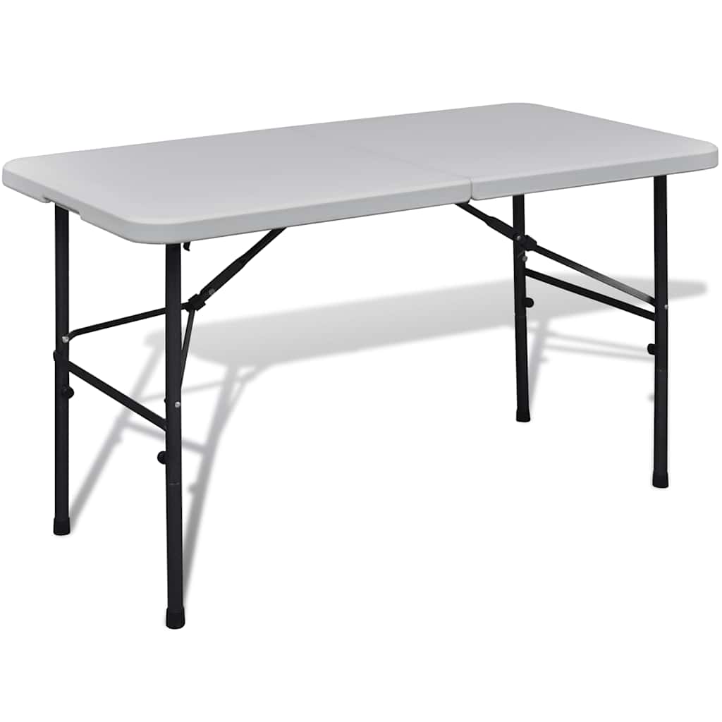 Fehér HDPE összecsukható kerti asztal 122 cm