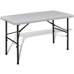 Fehér HDPE összecsukható kerti asztal 122 cm