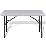 Fehér HDPE összecsukható kerti asztal 122 cm 2