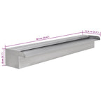 Négyszögletes rozsdamentes acél medence szökőkút 90 cm 7