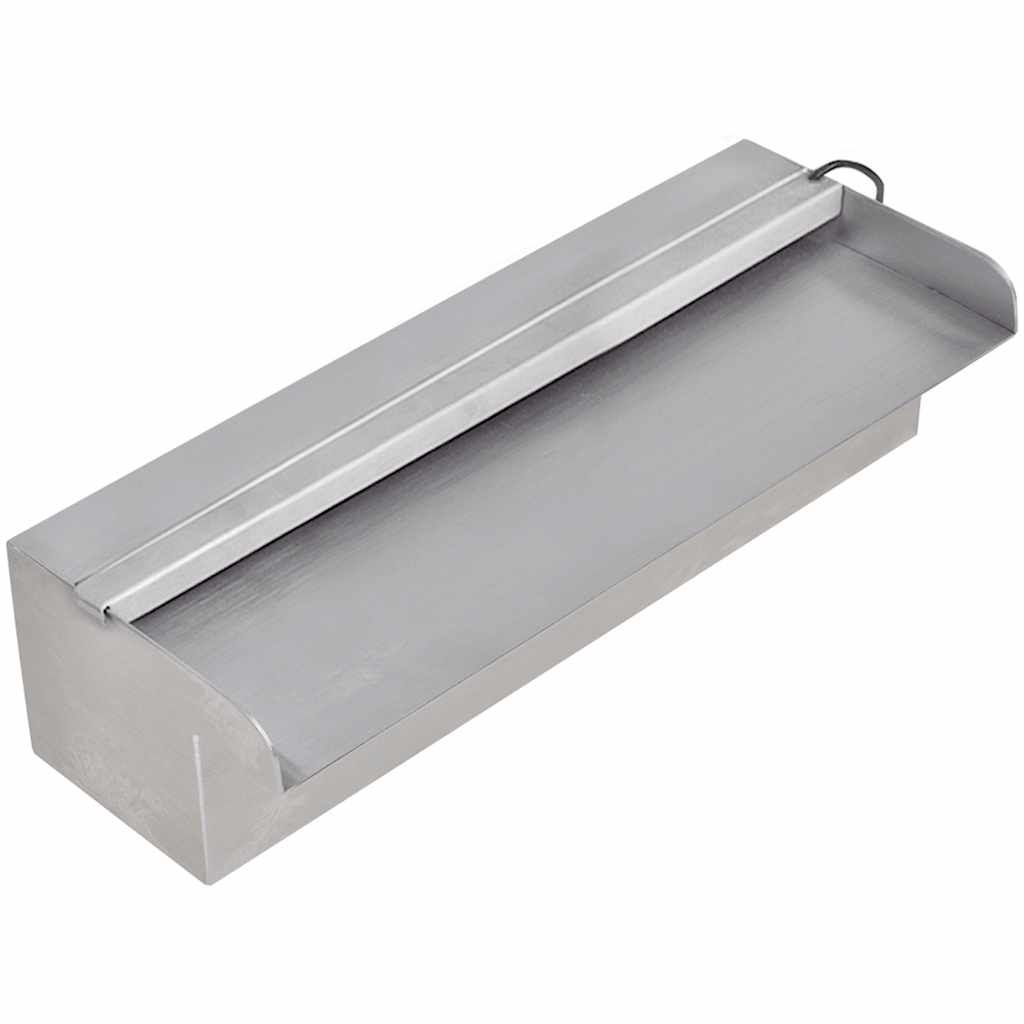 Négyszögletes rozsdamentes acél medence szökőkút LED fényekkel 30 cm 4