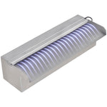 Négyszögletes rozsdamentes acél medence szökőkút LED fényekkel 30 cm 6