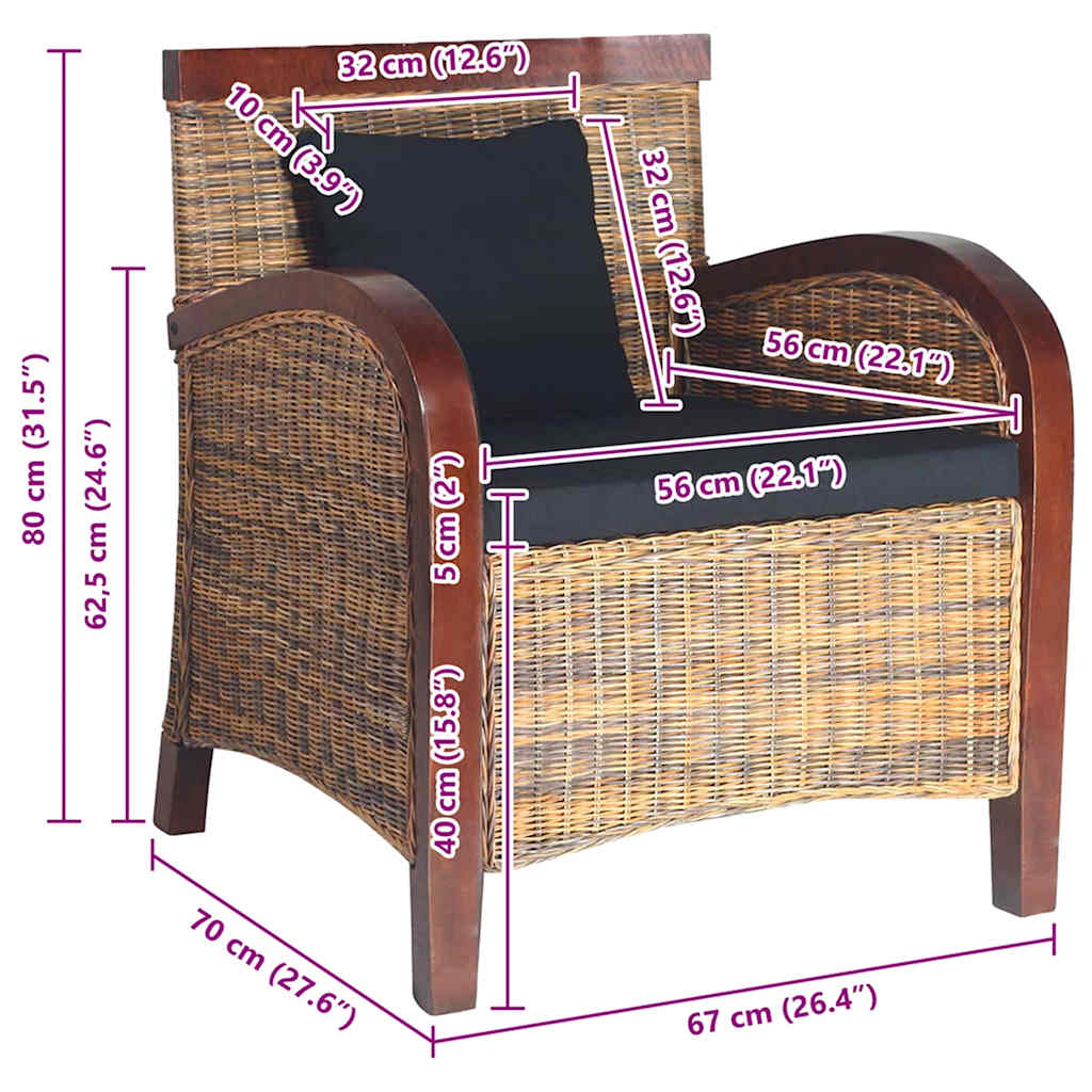 Kézzel font rattan karosszék 6